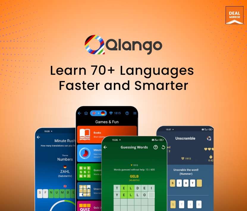 Qlango smart language learning software dashboard for learning multiple languages