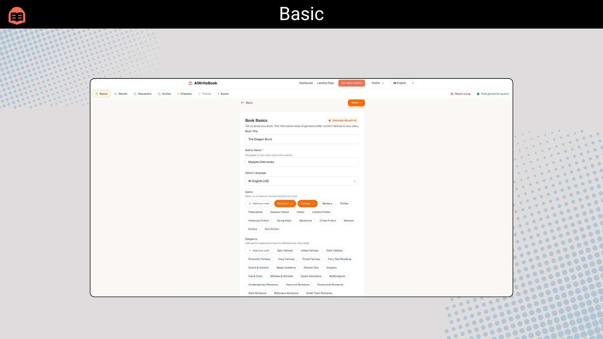 AIWriteBook - ai writing assistant for authors creating book