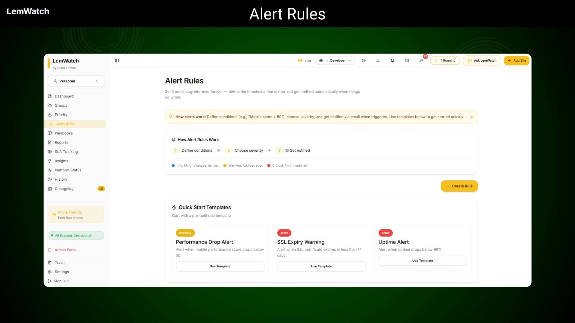 Lemwatch uptime monitoring and site performance monitoring tool