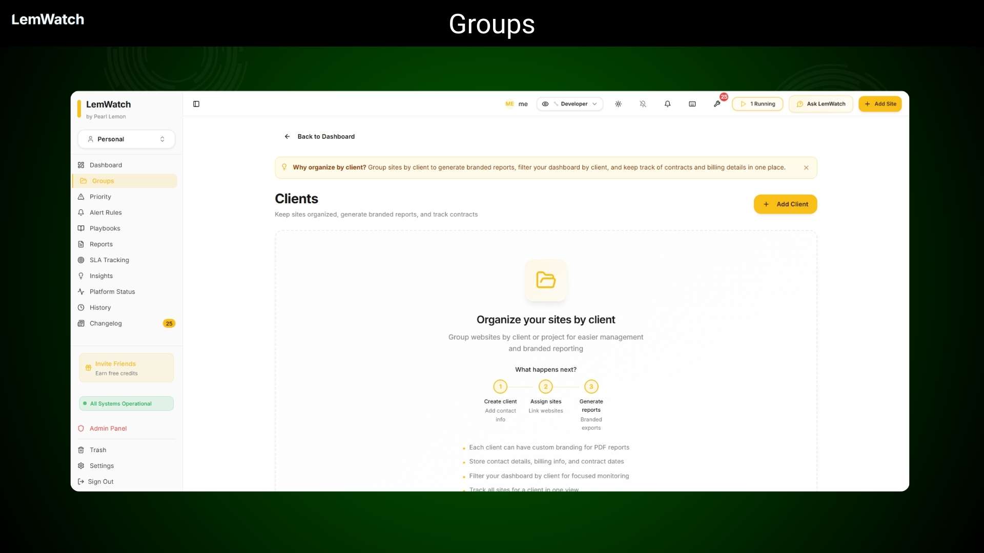 Lemwatch uptime monitoring software with real-time alerts