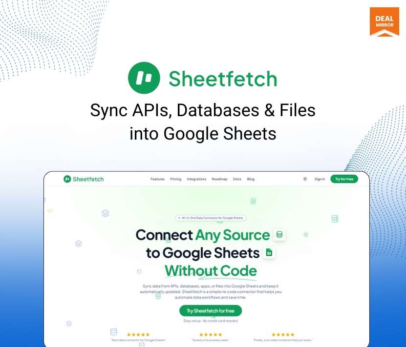 API Connector for Google Sheets Automation | Sheetfetch Lifetime Deal
