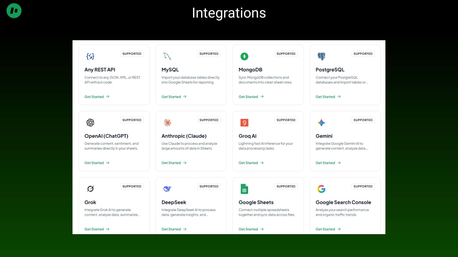 Google Sheets data integration tool