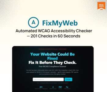 FixMyWeb website accessibility checker dashboard showing WCAG compliance issues and instant fix suggestions