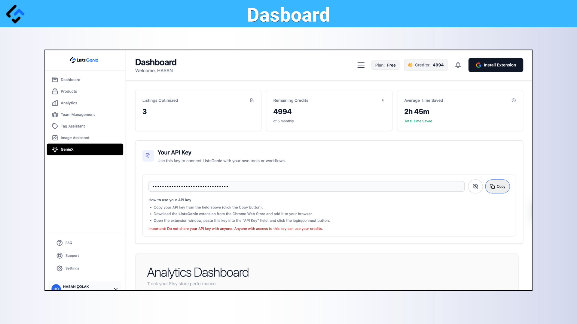 ListsGenie Chrome extension Etsy SEO automation tool