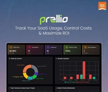 Prellio dashboard showing project management platform interface with tasks and teams
