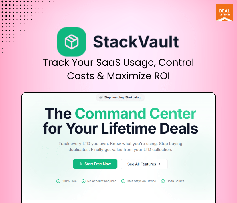 StackVault SaaS management platform dashboard to track tools and reduce software costs