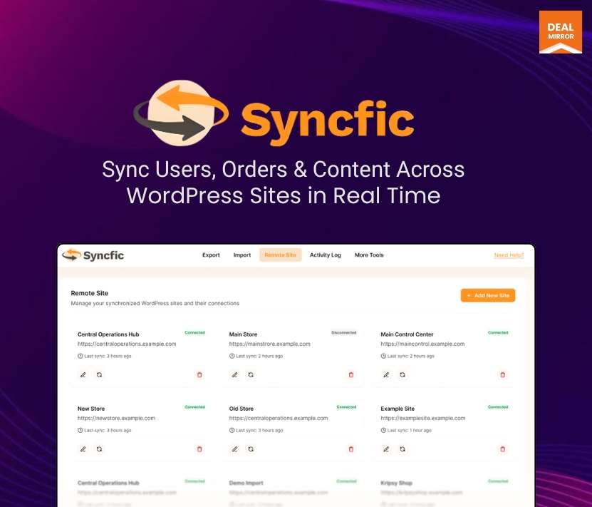 Real-time WordPress user sync across connected websites