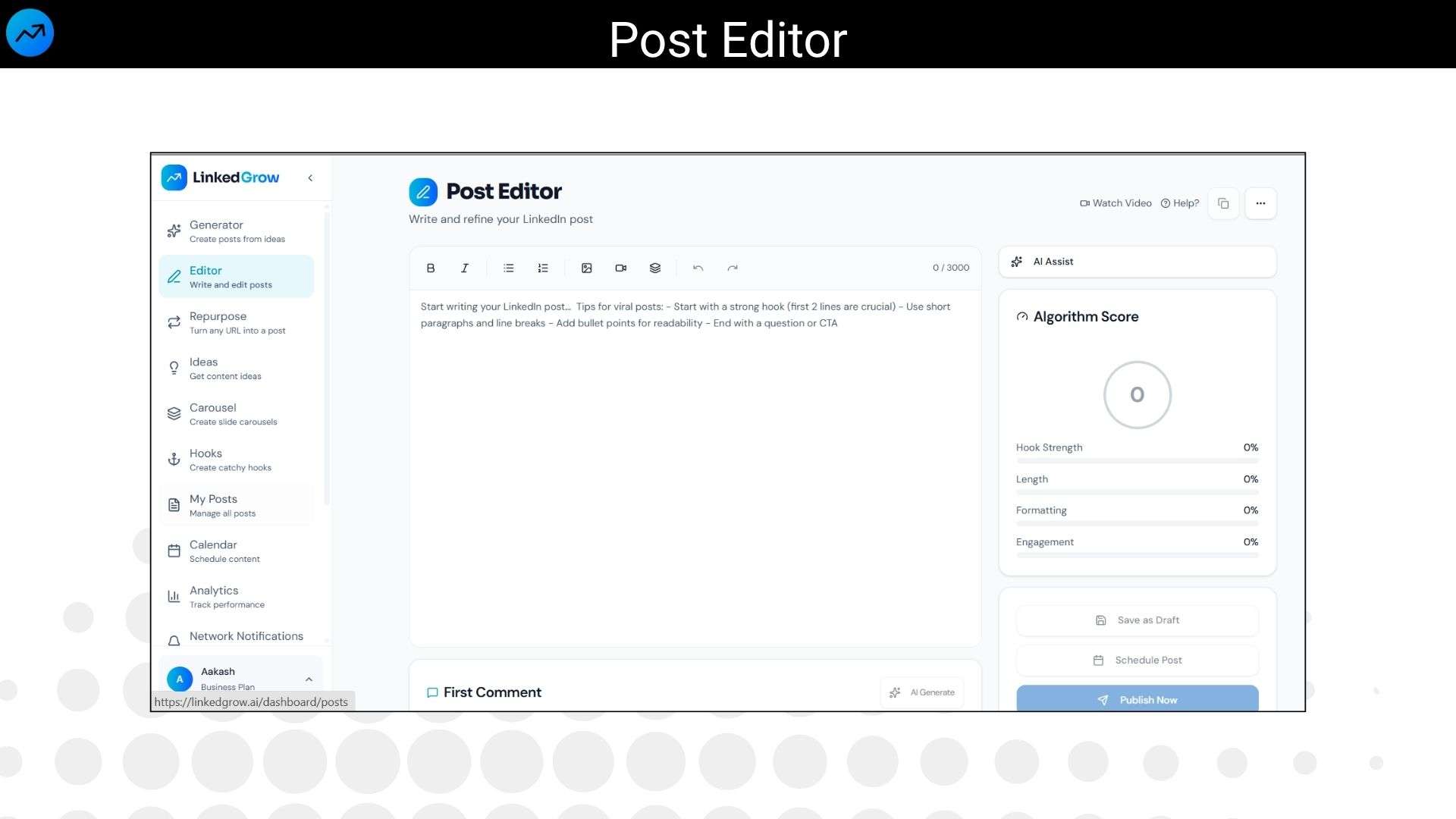 LinkedGrow LinkedIn content automation platform