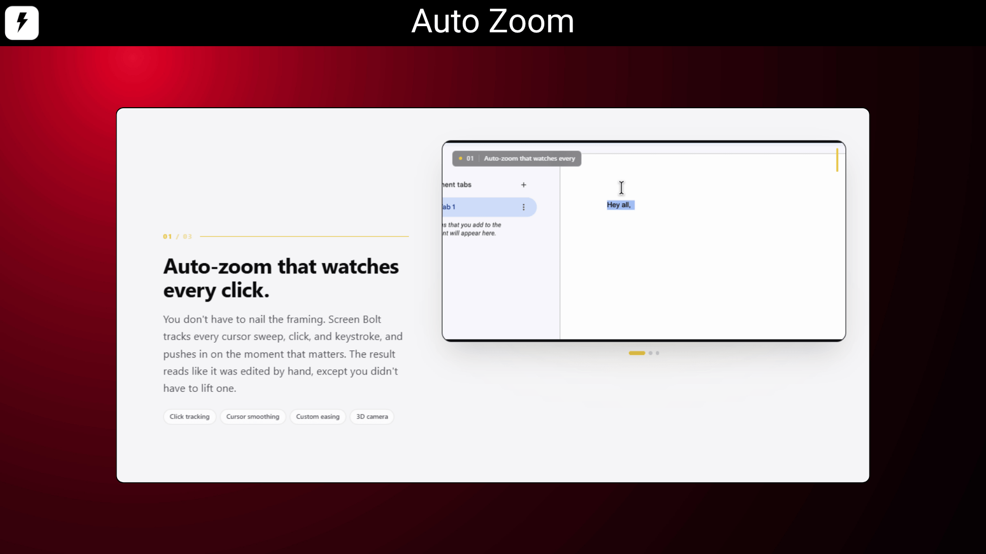 Professional demo video recording with Screenbolt cursor effects and annotations