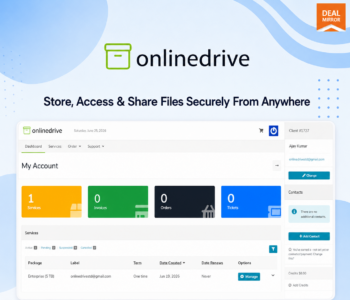 OnlineDrive secure cloud storage platform with global data centers and file sharing features