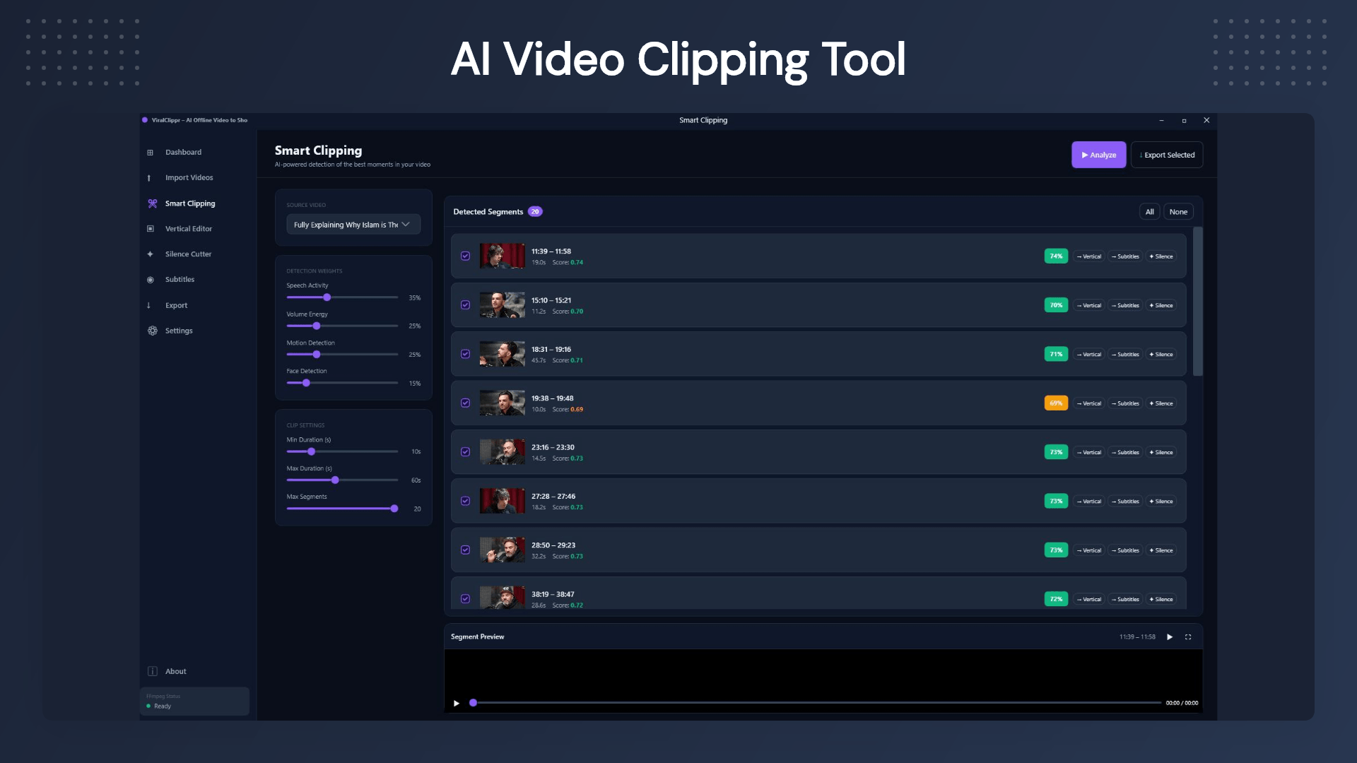 AI viral moment detection software automatically finding engaging highlights from podcasts, webinars, and interviews 