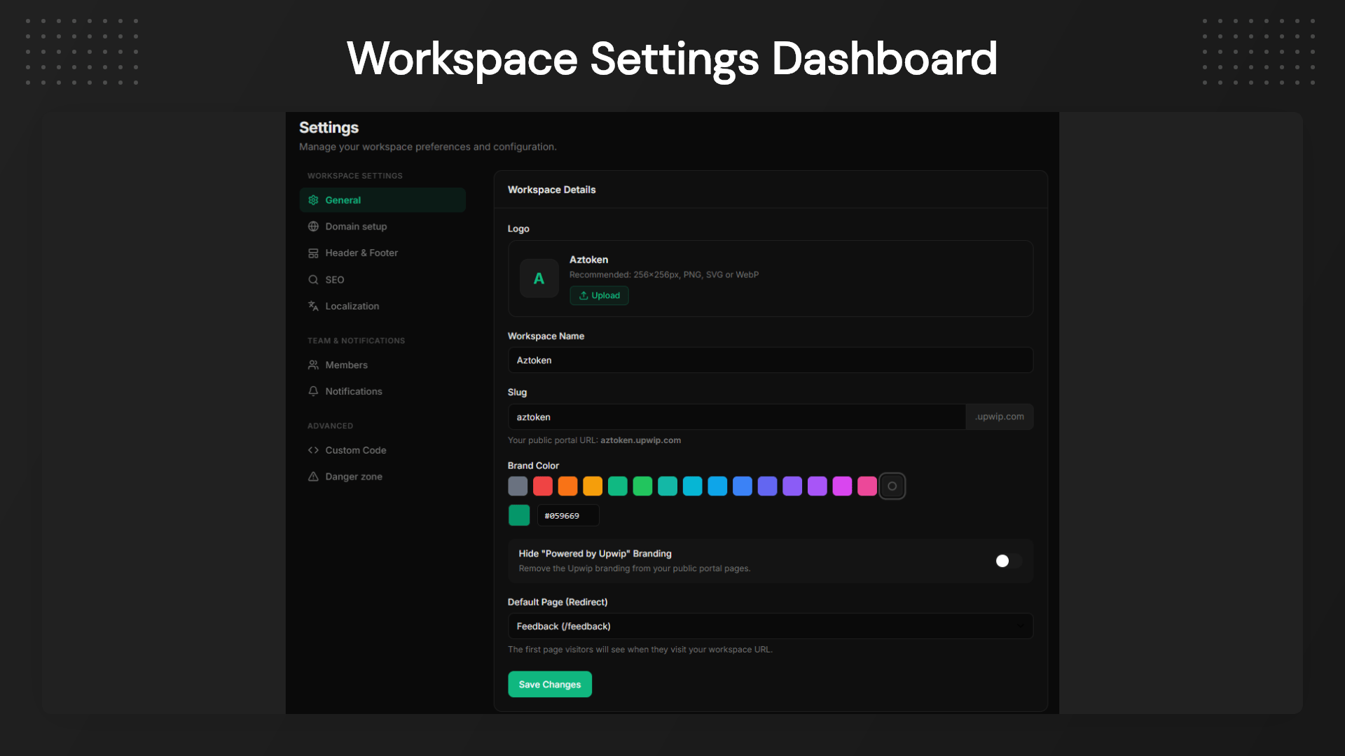 Upwip changelog dashboard for publishing product updates and releases 