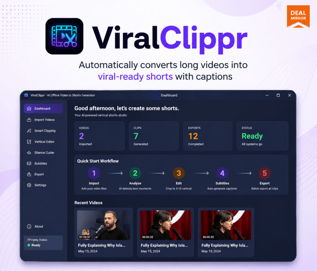 Automatically Converts Long Videos into Viral-Ready Shorts with AI Captions