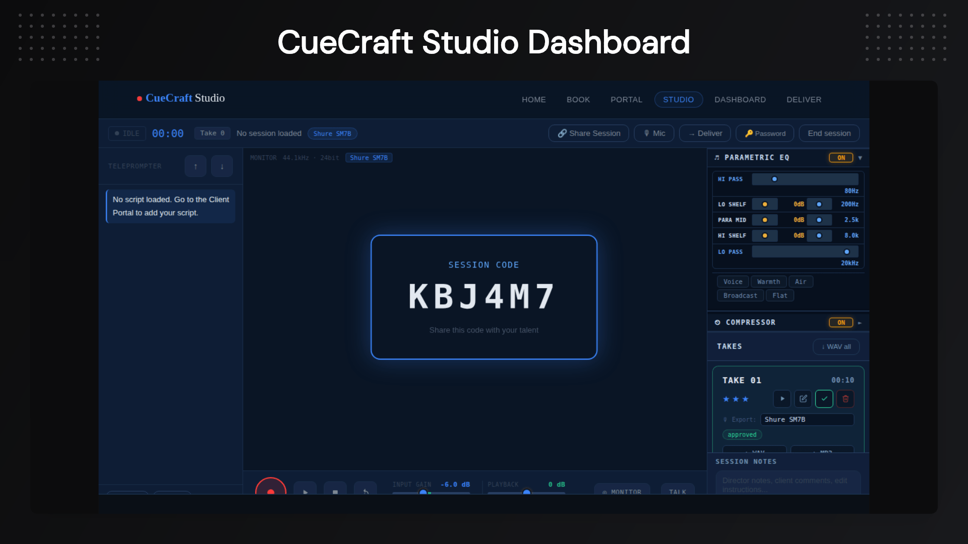 CueCraft Studio audio tools for recording and creating sound