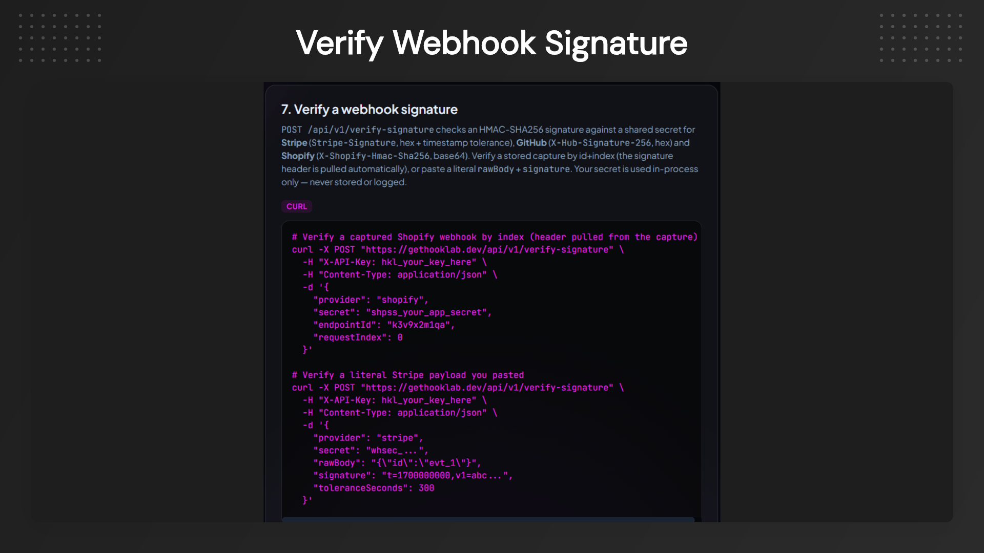 HookLab webhook debugging tool for testing APIs and webhooks online