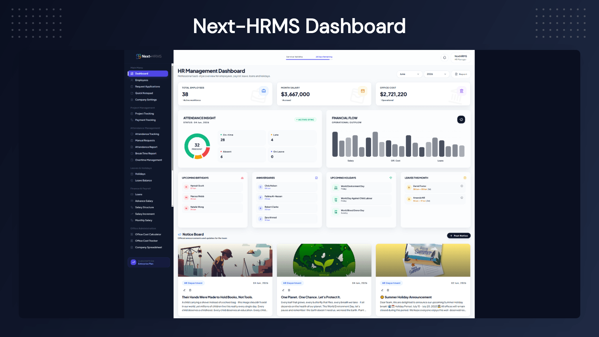 Track employees, automate payroll, manage leaves, and simplify daily HR operations.