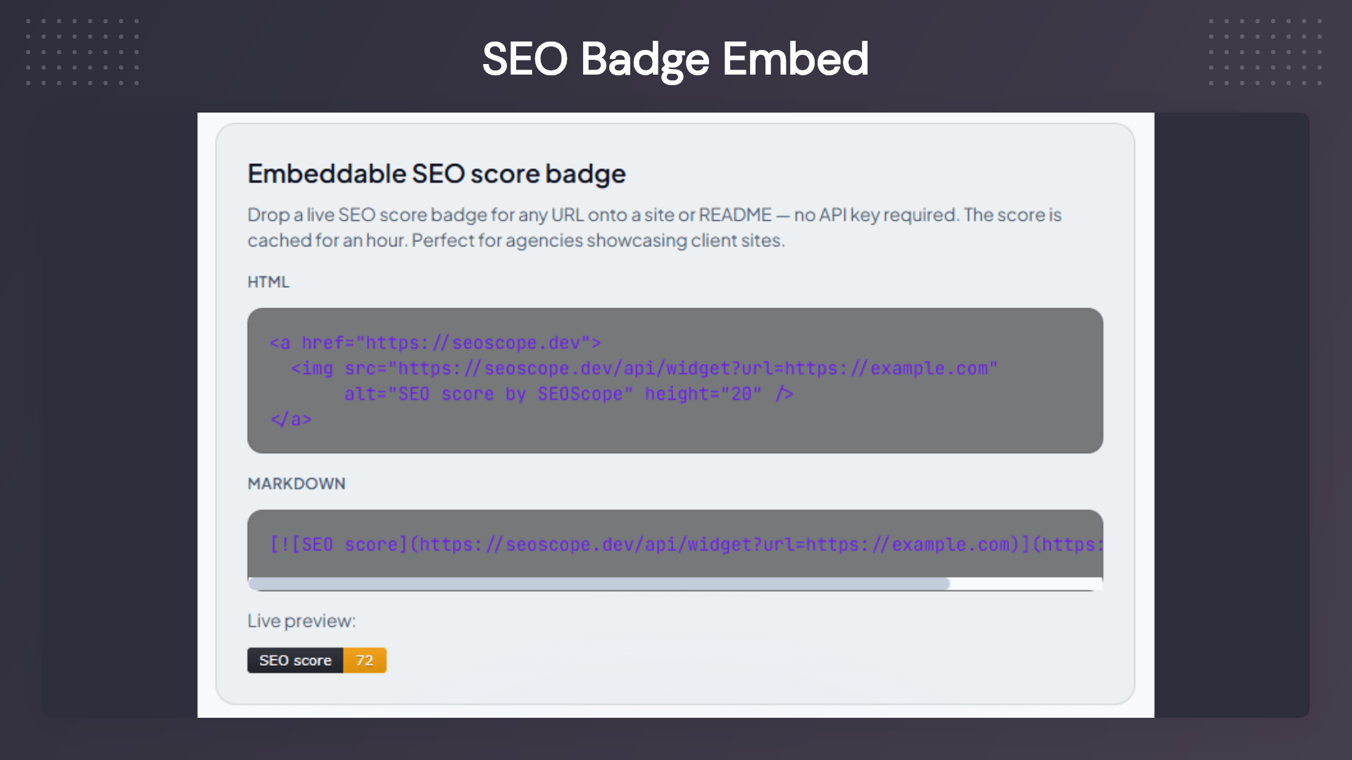 Bulk on-page SEO audit with REST API integration for automated website optimization and SEO monitoring