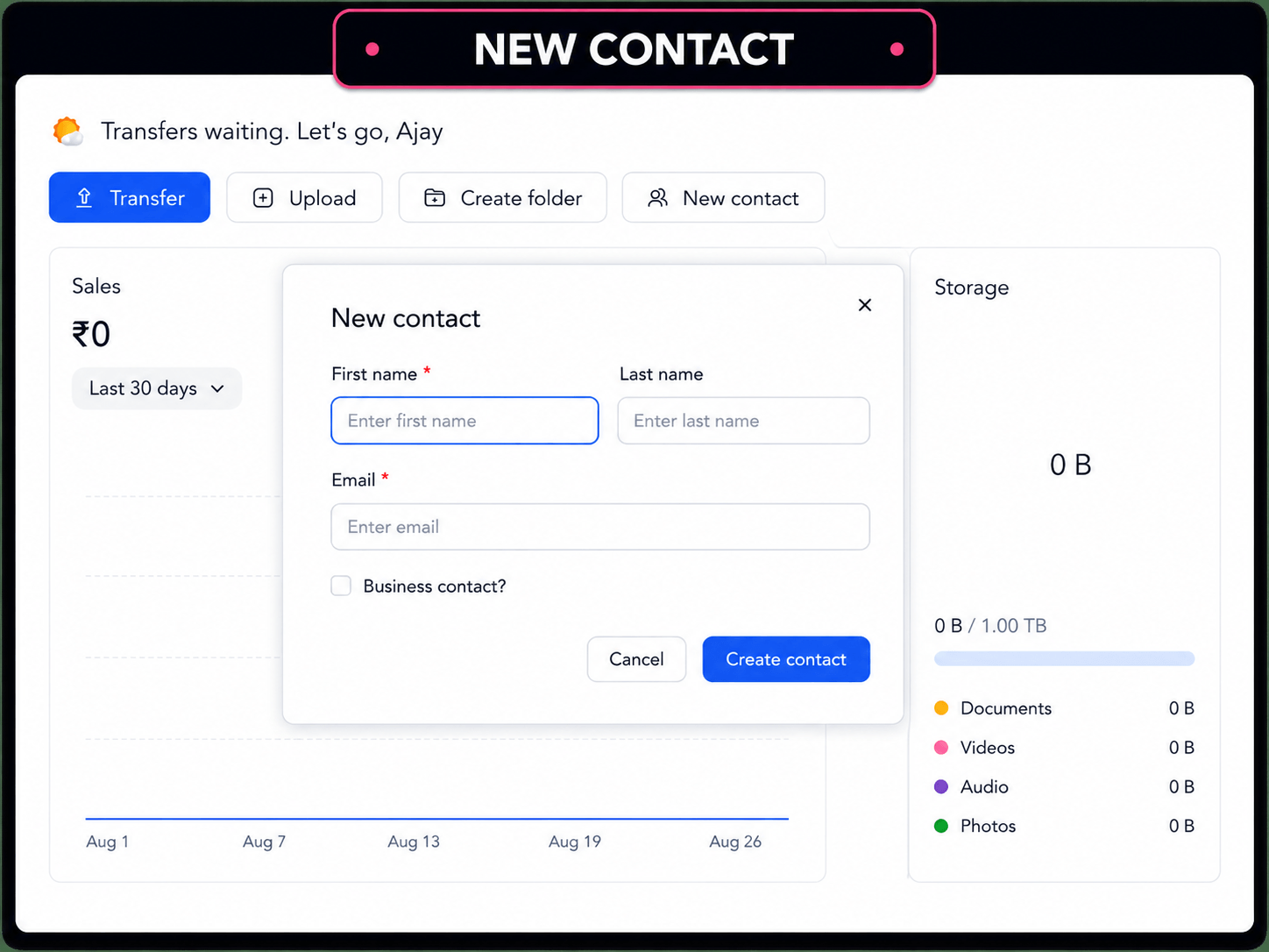 Tarkle large file sharing with file requests and access controls