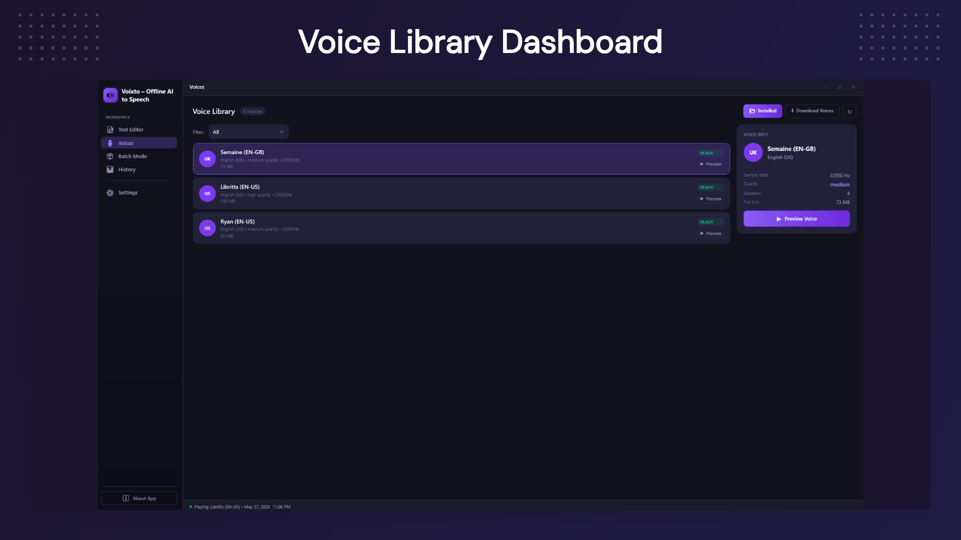 Voixto Private Text-to-Speech for Windows