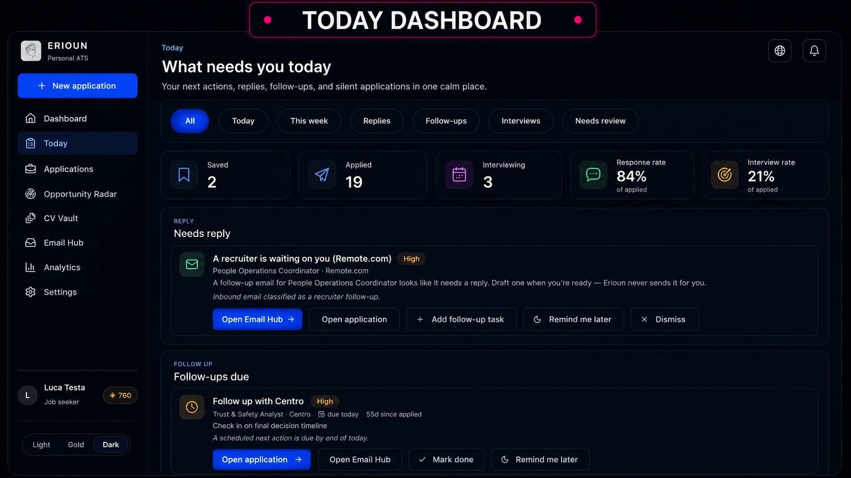 Erioun Your Personal ATS for Job Searching