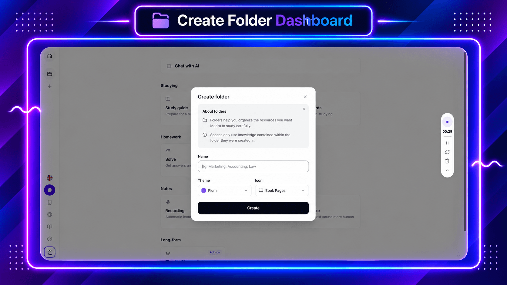 Medra AI platform for studying and revising course materials