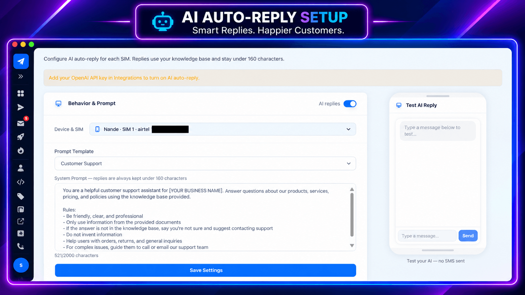 HighSMS SMS campaign automation for GoHighLevel workflows