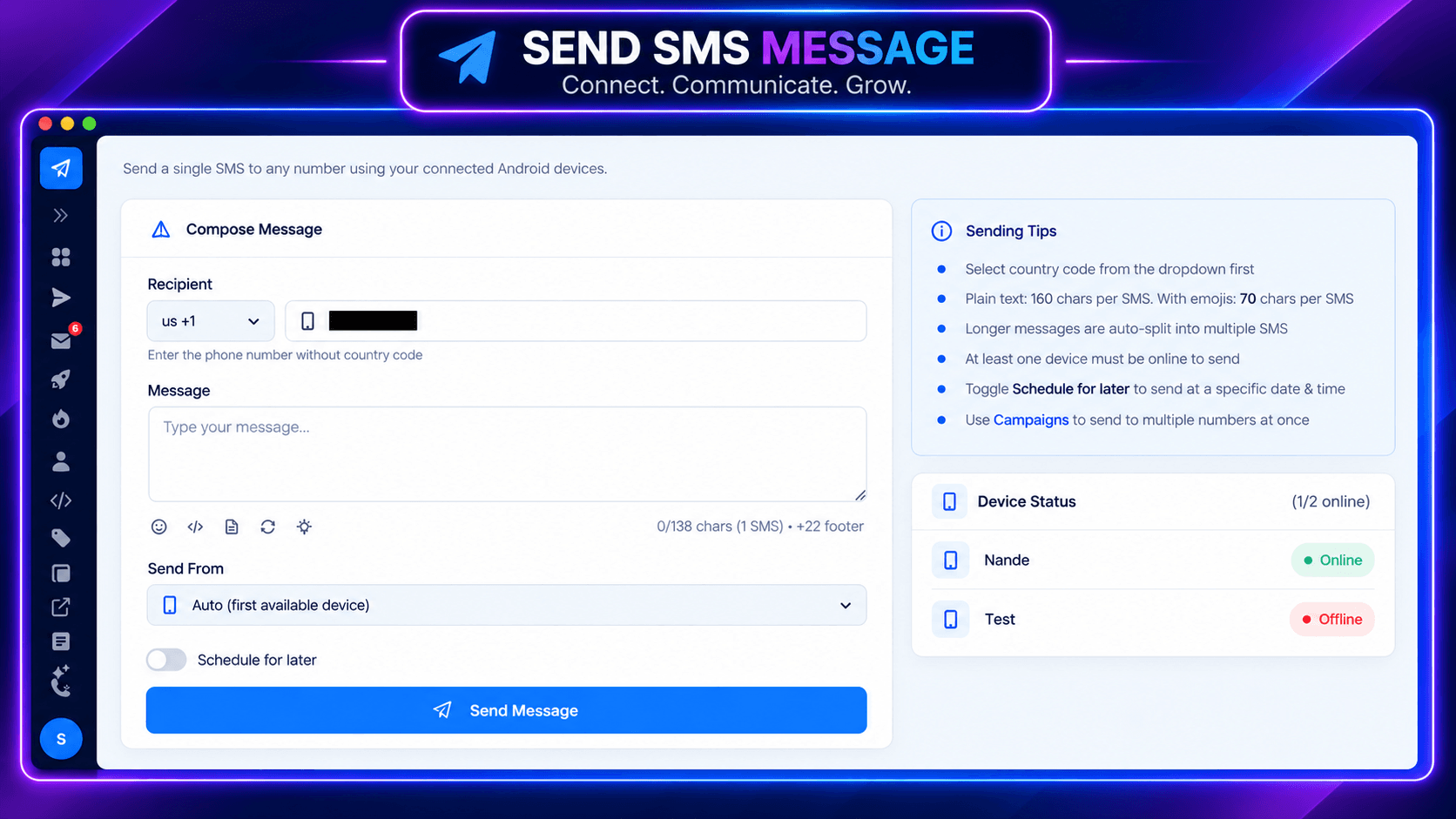 HighSMS business text messaging platform with SMS tracking