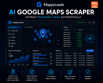MappyLeads AI Google Maps scraper dashboard for extracting targeted local business lead