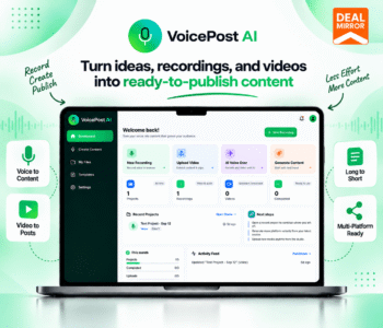 VoicePost AI content creation and repurposing platform dashboard