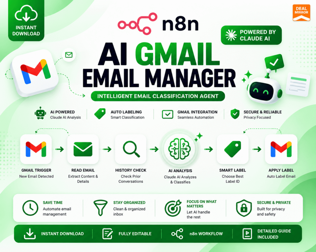 N8N AI Gmail Email Manager – AI-powered Gmail automation workflow