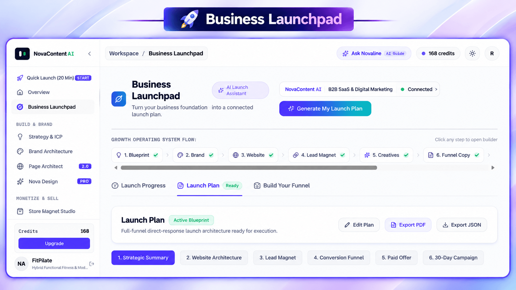 NovaContentAI responsive landing page builder